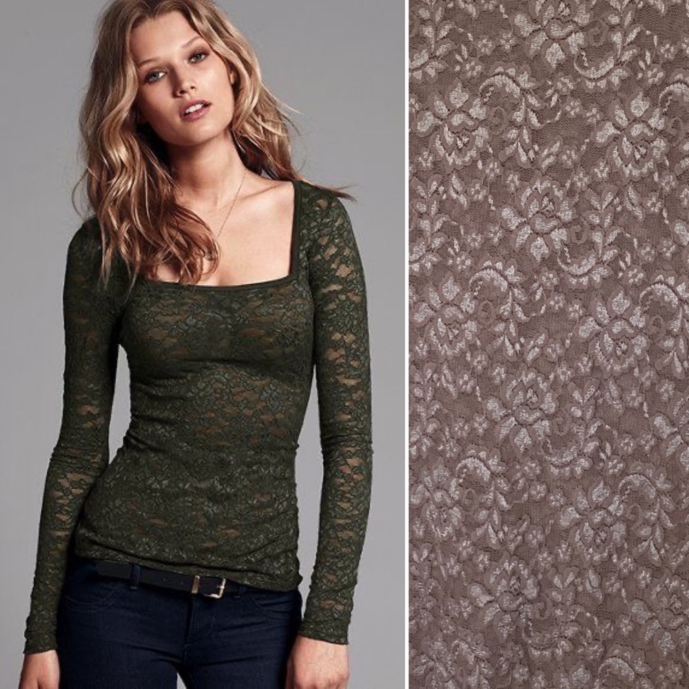 EUC Victorias Secret Stretch Lace Square neck top